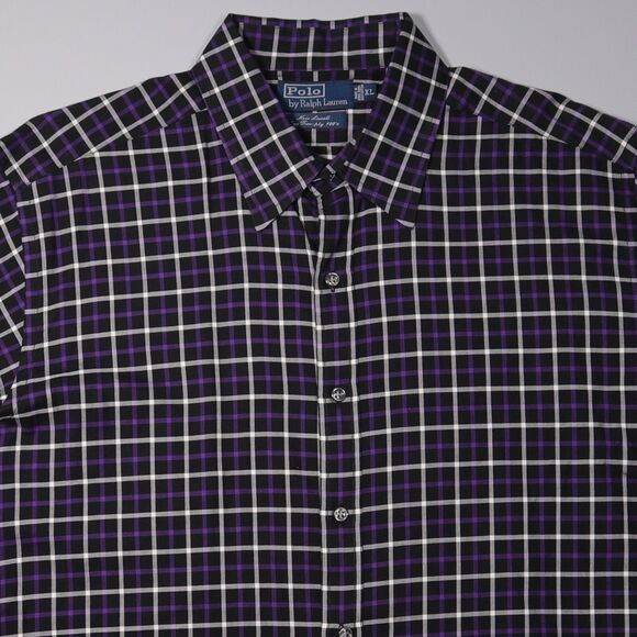 Polo Ralph Lauren Shirt Window Pane Plaid New Lowell Fine Two Ply 100's Mens XL - Picture 4 of 9